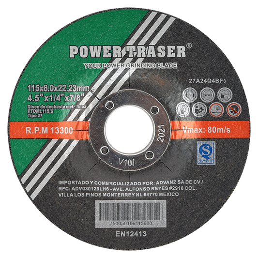 DISCO DESBASTE POWERTRASER 4.5X1/4" AC PRO (25 PIEZAS)