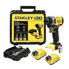 TALADRO DE IMPACTO INALÁMBRICO SIN CARBONES 20V MÁX STANLEY SBI810D2K-B3