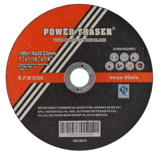 DISCO CORTE POWERTRASER 7"X1/16" PREMIUM (25 PIEZAS)