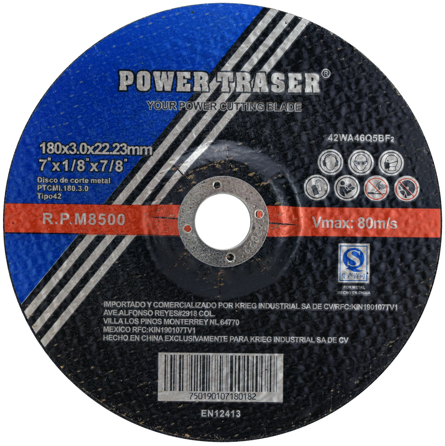 DISCO CORTE POWERTRASER 7"X1/8" PROFESIONAL T42 (25 PIEZAS)